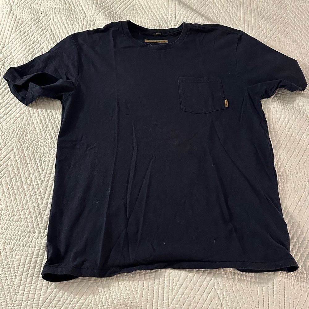 Brixton Blue Short Sleeve Tee Classic Crew Neck